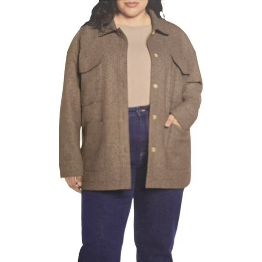 NEW Banana Republic Tan 4Pocket Shacket xl